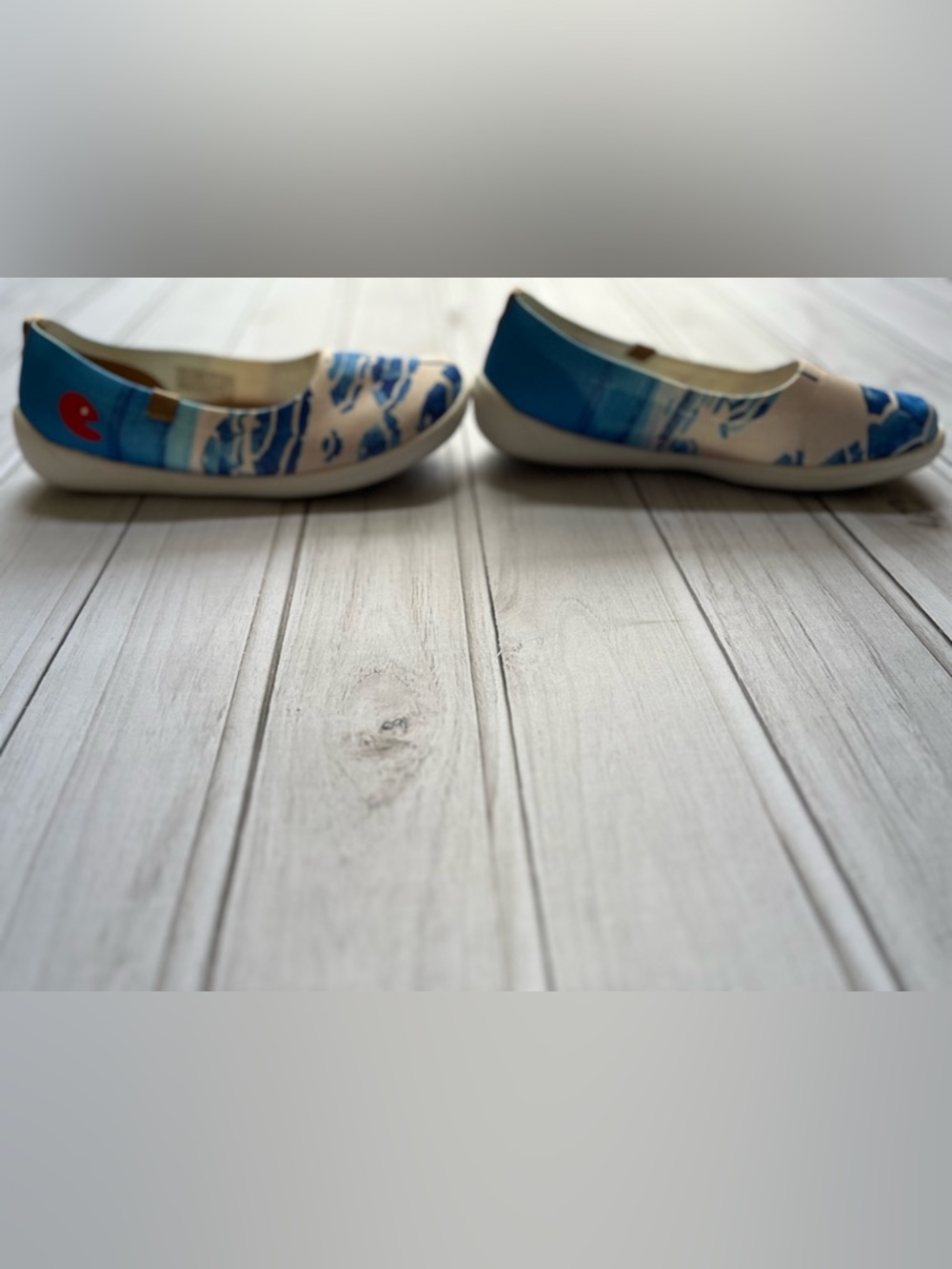 UIN Artistic beach umbrella slip on round toe ballet flat loafer shoe. Size 8.5 - Picture 3 of 11